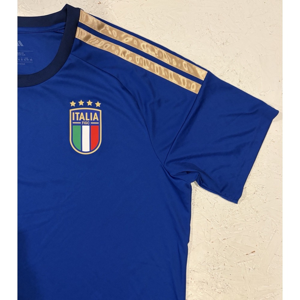 Adidas Authentic Italy Futbol Soccer 2025-2026 Jersey Men's XL Slim JY7588 Blue - Picture 5 of 10